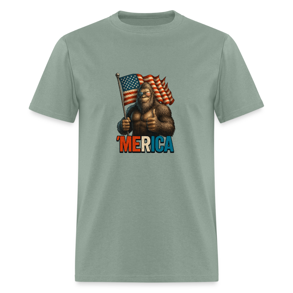 Thumbs Up Merica Big Foot 4th of July Funny and Patriotic Unisex Classic T-Shirt - sage