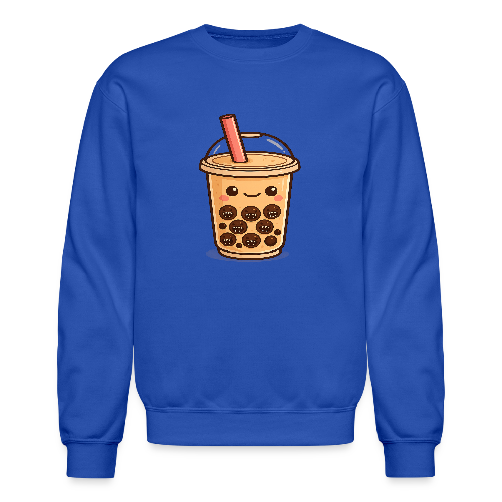 Kawaii Bubble Tea Monster Meme Crewneck Sweatshirt - royal blue