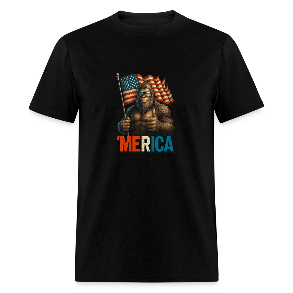 Thumbs Up Merica Big Foot 4th of July Funny and Patriotic Unisex Classic T-Shirt - black