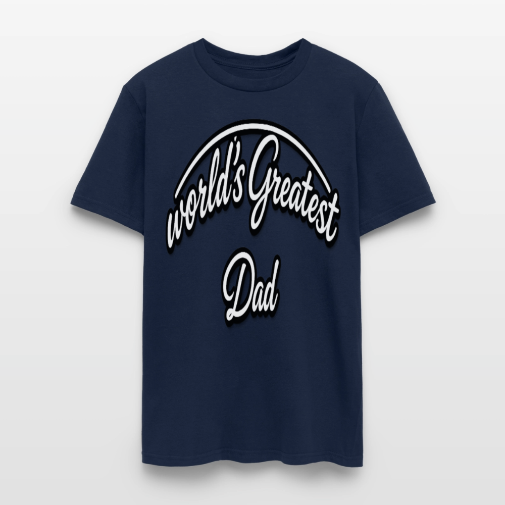 Dad Appreciation T Shirt: Worlds Greatest Dad Script - navy