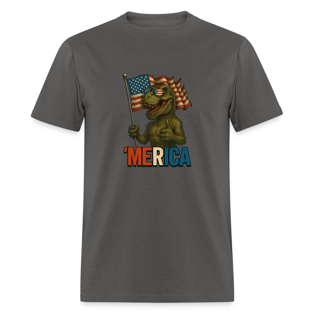 Thumbs Up Merica T Rex 4th of July Funny and Patriotic Unisex Classic T-Shirt - charcoal