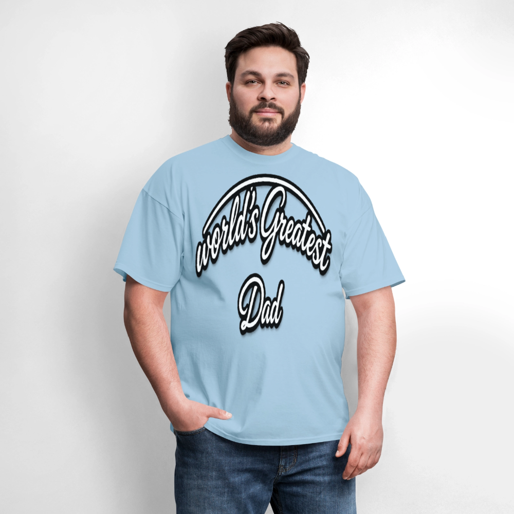 Dad Appreciation T Shirt: Worlds Greatest Dad Script - powder blue