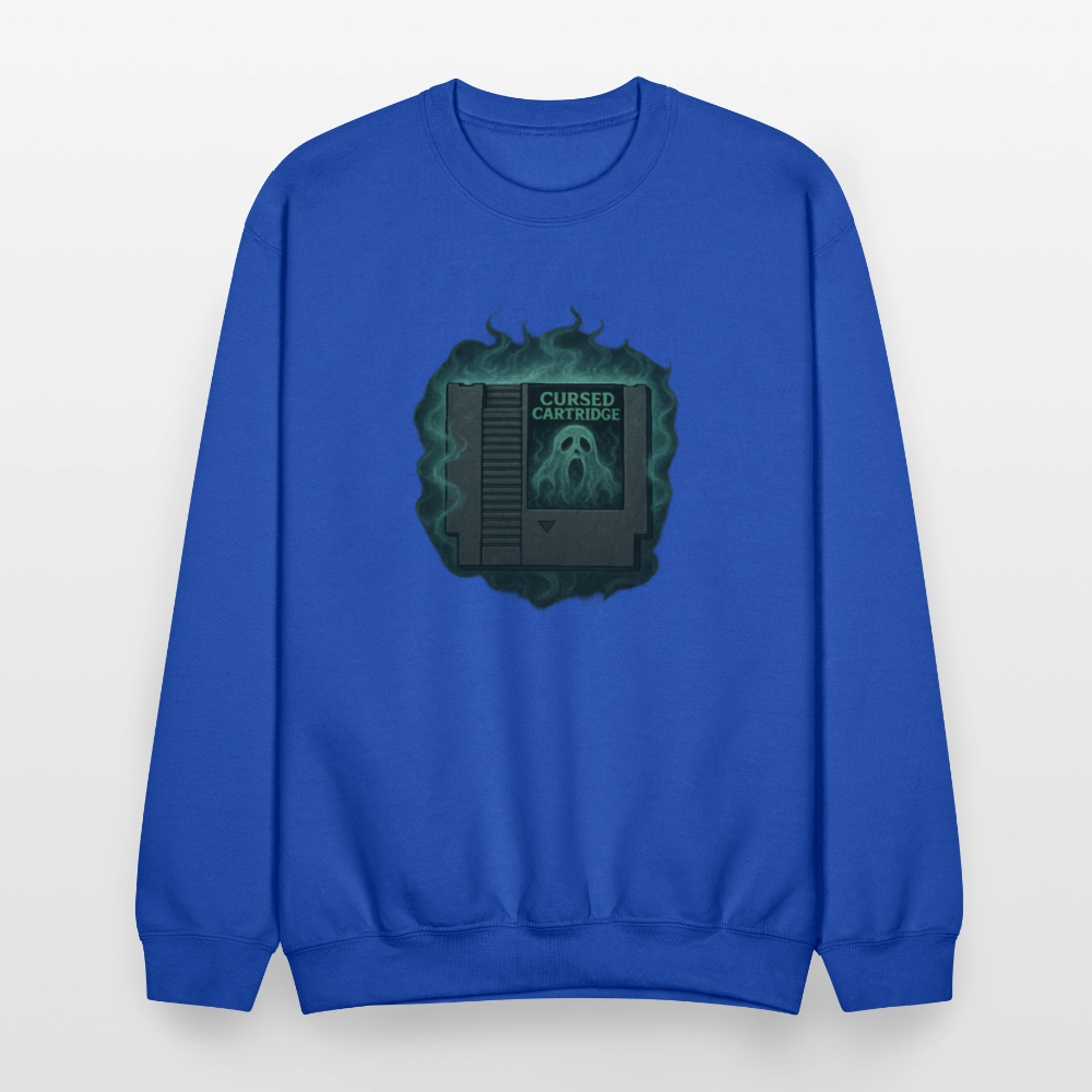 Haunted Retro Gamer Cursed Cartridge Crewneck Sweatshirt - royal blue