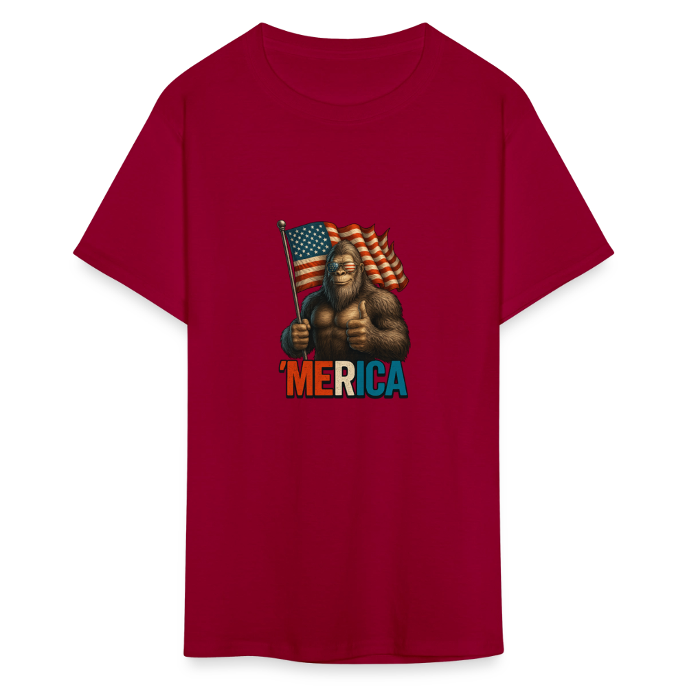 Thumbs Up Merica Big Foot 4th of July Funny and Patriotic Unisex Classic T-Shirt - dark red