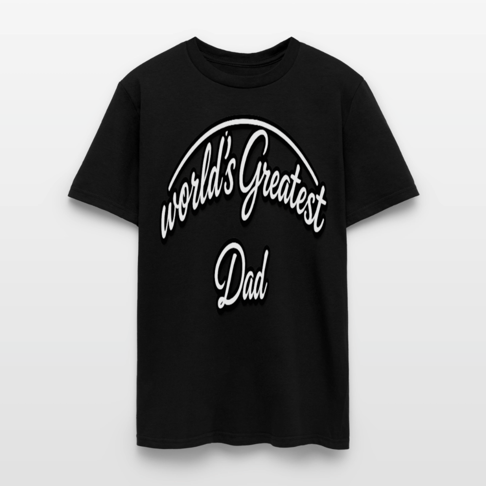 Dad Appreciation T Shirt: Worlds Greatest Dad Script - black