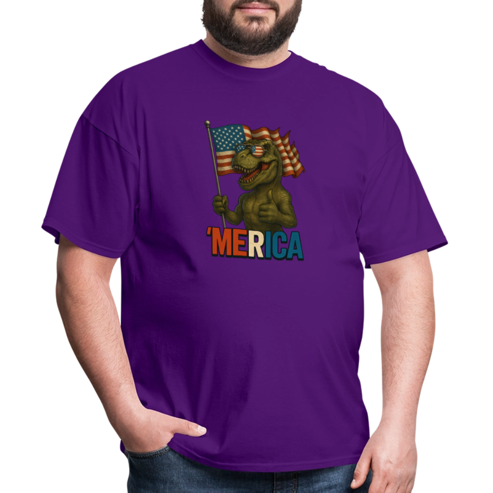 Thumbs Up Merica T Rex 4th of July Funny and Patriotic Unisex Classic T-Shirt - purple