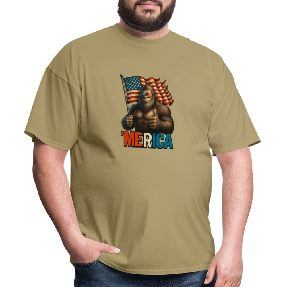 Thumbs Up Merica Big Foot 4th of July Funny and Patriotic Unisex Classic T-Shirt - khaki