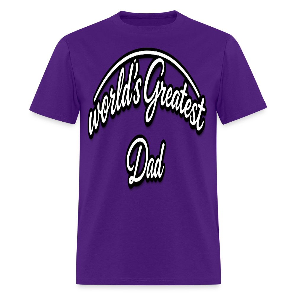 Dad Appreciation T Shirt: Worlds Greatest Dad Script - purple