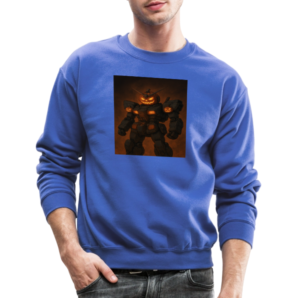 Pumpkin Mech Halloween Robot Crewneck Sweatshirt - royal blue