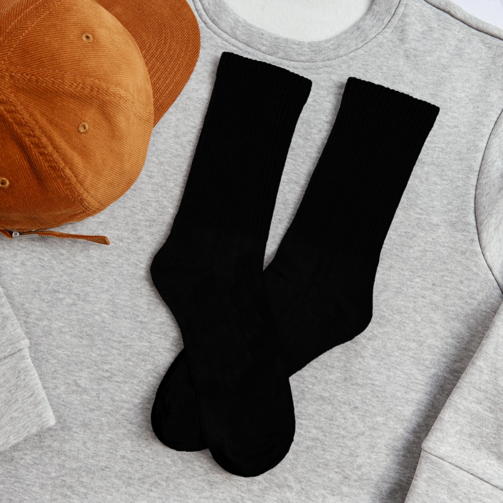 Custom Photo Crew Socks – USA-Made SOCCO Socks | Upload Your Own Image, Design, Quote or Logo | Personalized Gift Socks - black