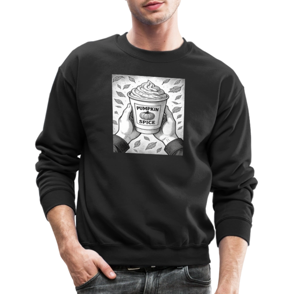 Pumpkin Spice Latte Season Design Crewneck Sweatshirt - black