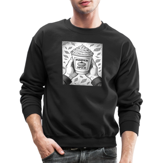 Pumpkin Spice Latte Season Design Crewneck Sweatshirt - black