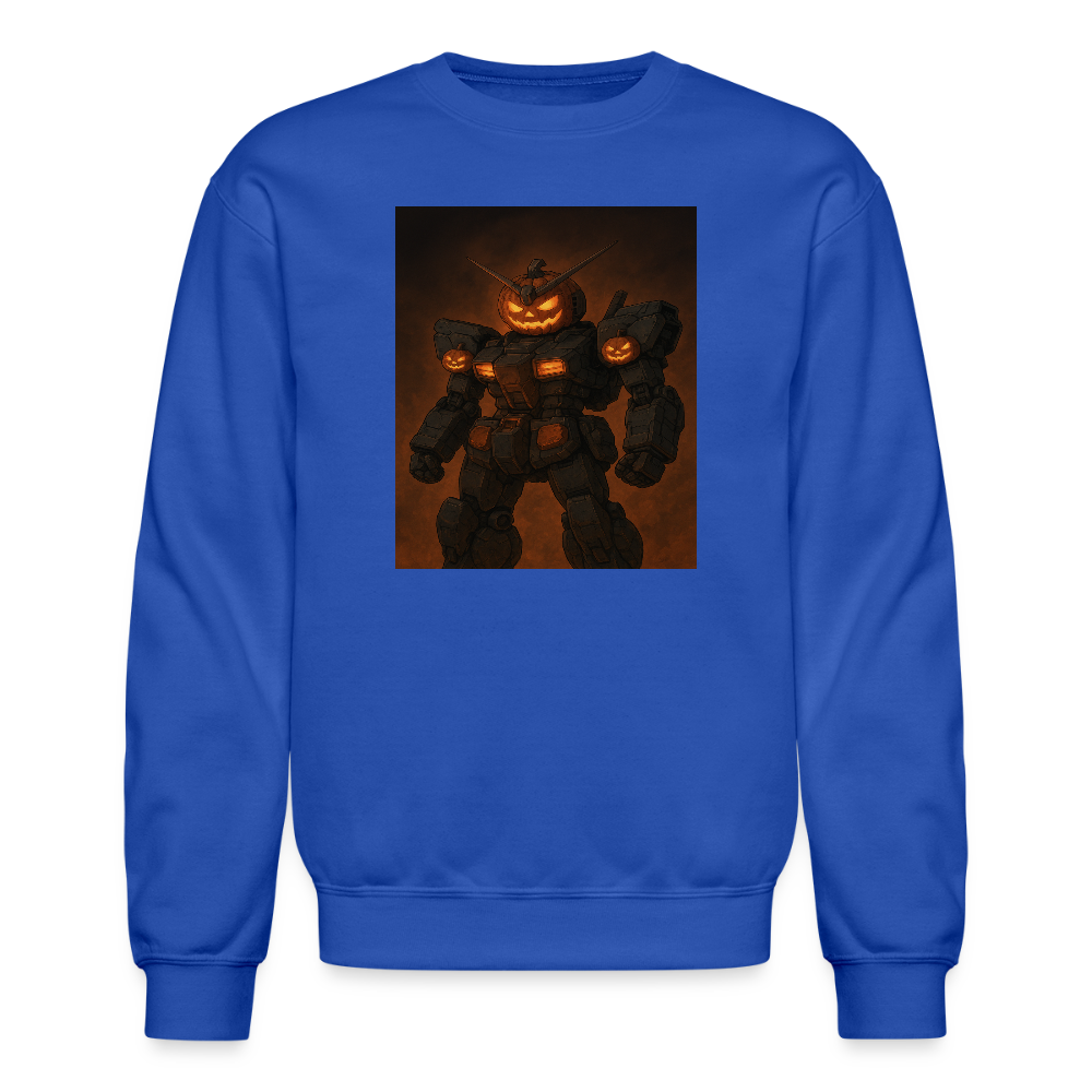 Pumpkin Mech Halloween Robot Crewneck Sweatshirt - royal blue