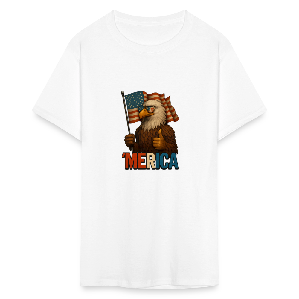 Thumbs Up Merica Eagle 4th of July Funny and Patriotic Unisex Classic T-Shirt - white