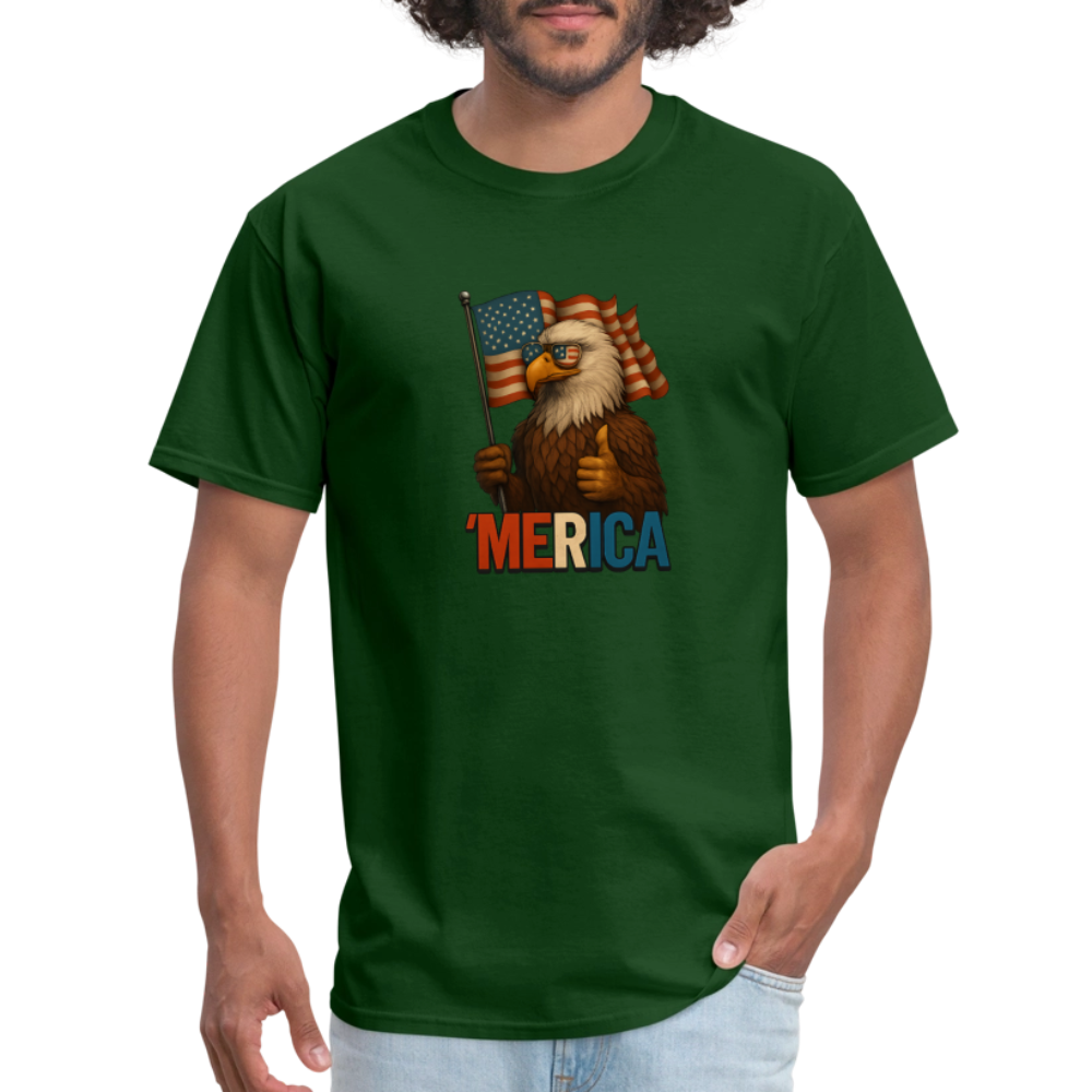 Thumbs Up Merica Eagle 4th of July Funny and Patriotic Unisex Classic T-Shirt - forest green