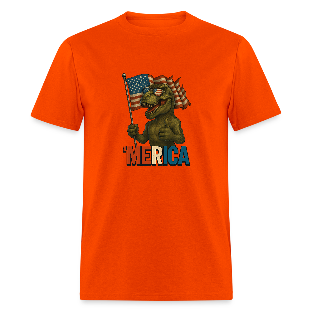 Thumbs Up Merica T Rex 4th of July Funny and Patriotic Unisex Classic T-Shirt - orange