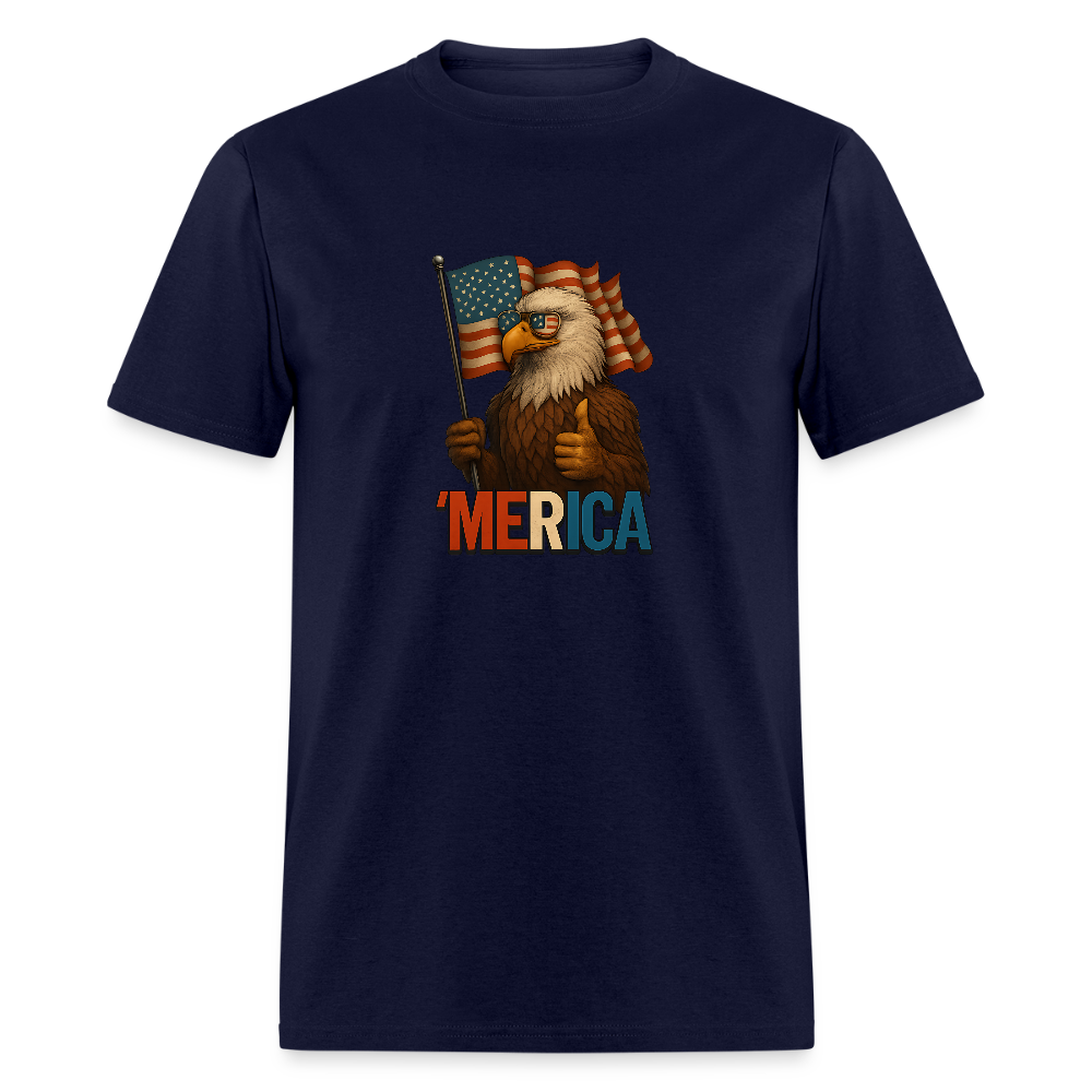 Thumbs Up Merica Eagle 4th of July Funny and Patriotic Unisex Classic T-Shirt - navy