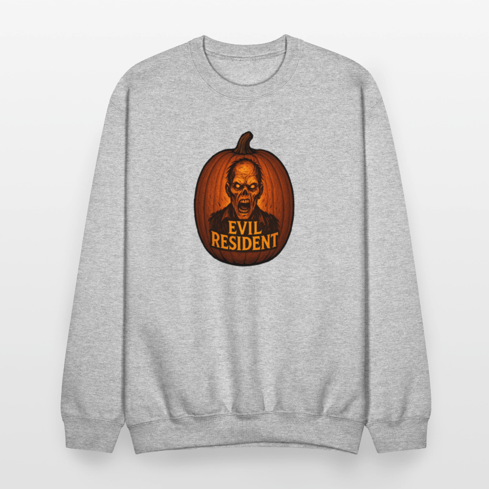 Evil Resident Zombie Pumpkin Halloween Art Crewneck Sweatshirt - heather gray