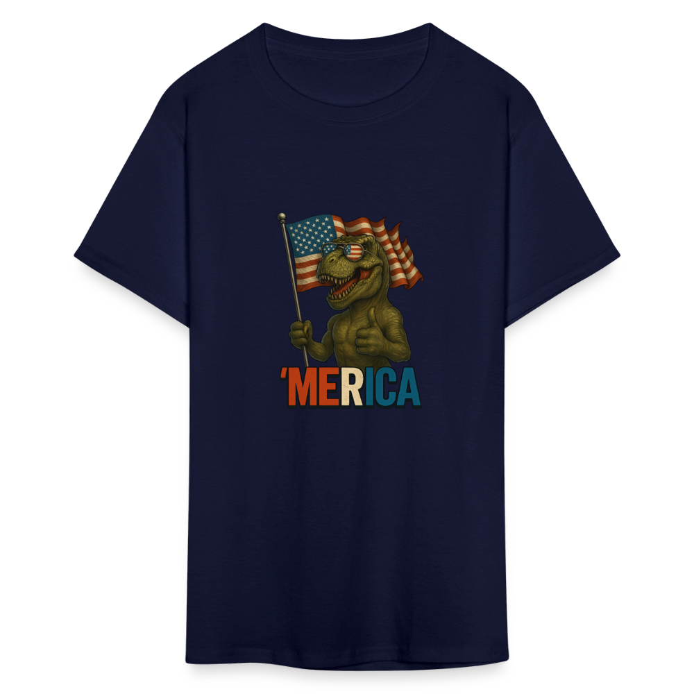 Thumbs Up Merica T Rex 4th of July Funny and Patriotic Unisex Classic T-Shirt - navy