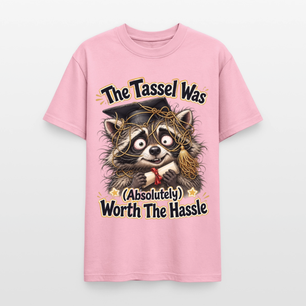 Funny Raccoon Graduation Design, Tassel Worth the Hassle Graduate Gift, Cute Animal Commencement Humor for Seniors & Students Gildan Ultra Cotton Adult T-Shirt - light pink