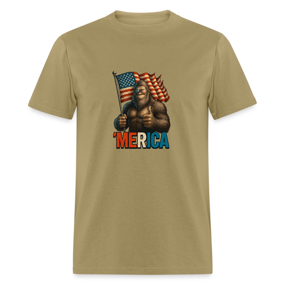 Thumbs Up Merica Big Foot 4th of July Funny and Patriotic Unisex Classic T-Shirt - khaki