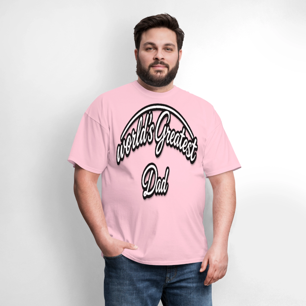 Dad Appreciation T Shirt: Worlds Greatest Dad Script - pink