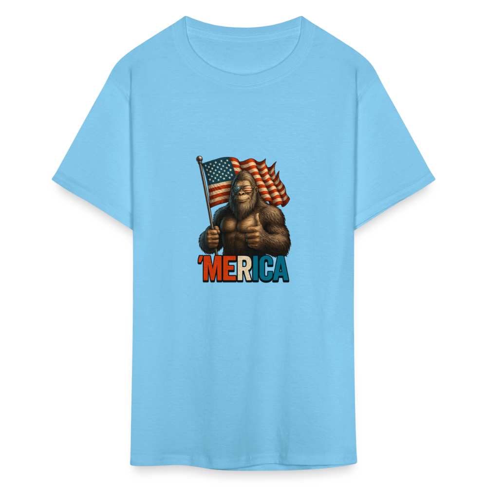 Thumbs Up Merica Big Foot 4th of July Funny and Patriotic Unisex Classic T-Shirt - aquatic blue