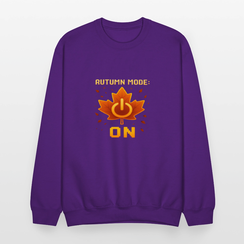 Autumn Mode On Funny Fall Quote Crewneck Sweatshirt - purple
