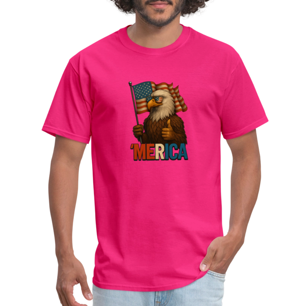 Thumbs Up Merica Eagle 4th of July Funny and Patriotic Unisex Classic T-Shirt - fuchsia