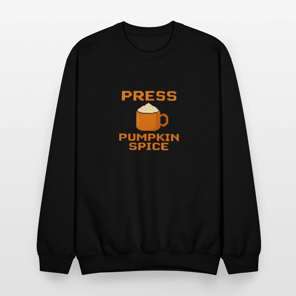 Press Pumpkin Spice Funny Gamer Meme Crewneck Sweatshirt - black