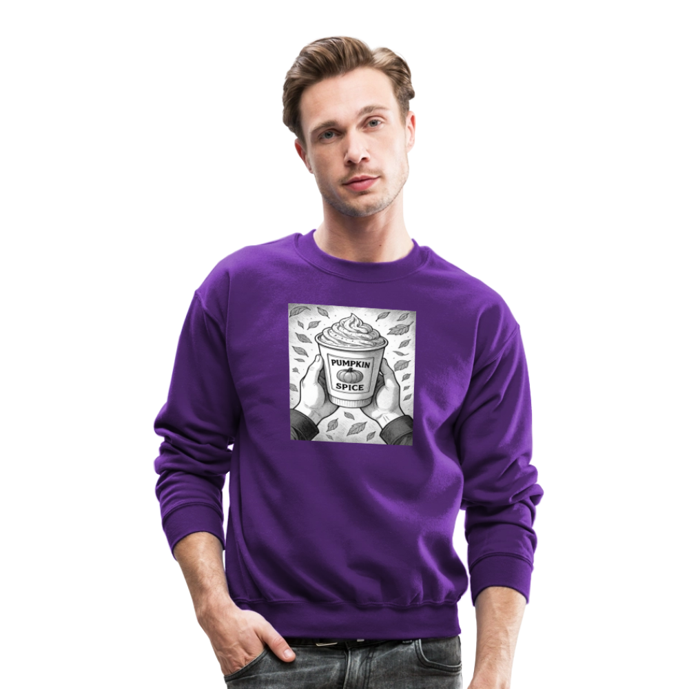 Pumpkin Spice Latte Season Design Crewneck Sweatshirt - purple