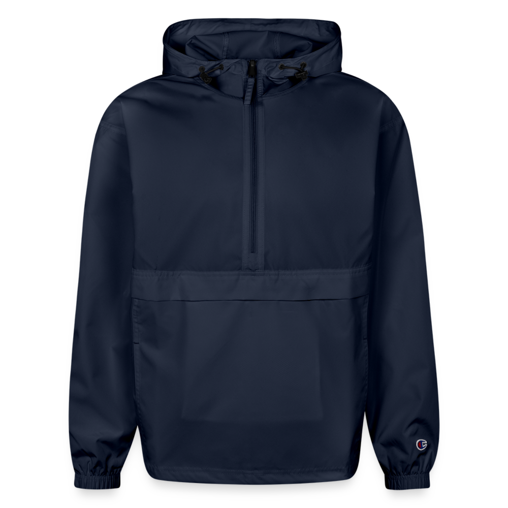 Customizable Champion Packable Jacket ADD YOUR OWN PHOTO, IMAGES, DESIGNS, QUOTES AND MORE - french navy