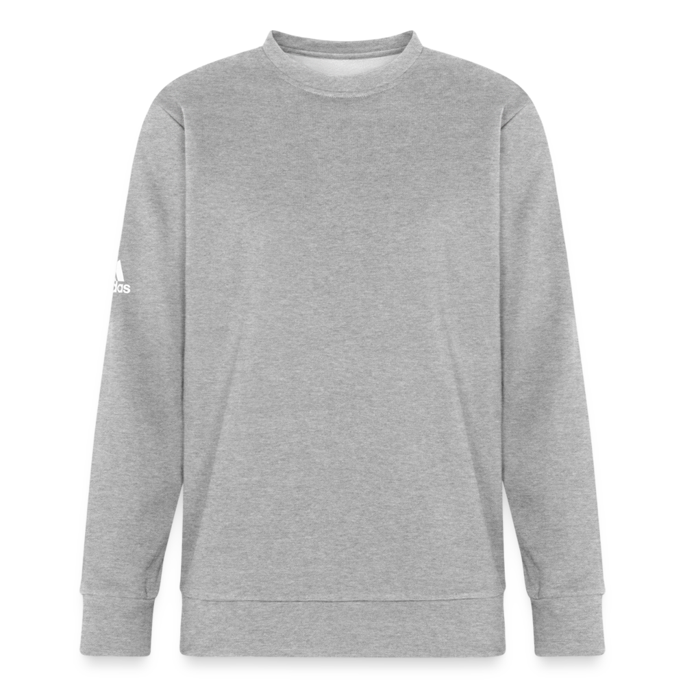 Customizable Adidas Unisex Fleece Crewneck Sweatshirt ADD YOUR OWN PHOTO, IMAGES, DESIGNS, QUOTES AND MORE - heather gray