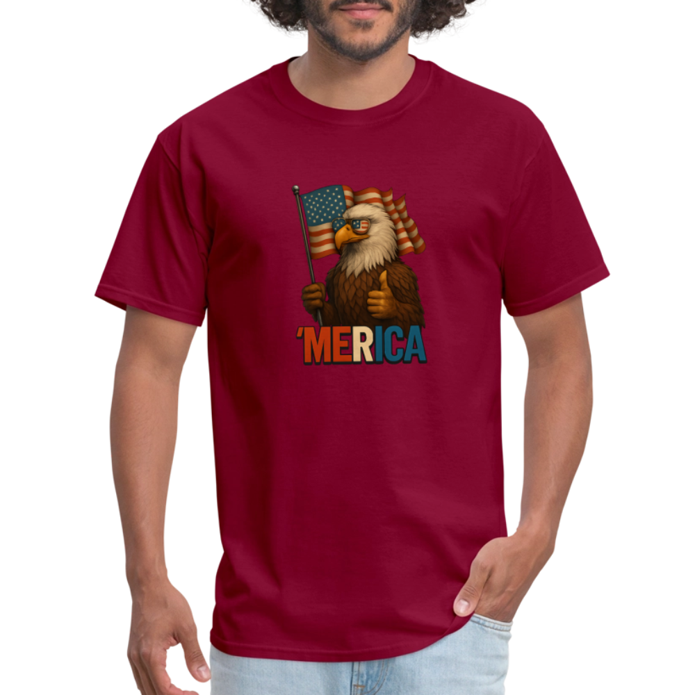 Thumbs Up Merica Eagle 4th of July Funny and Patriotic Unisex Classic T-Shirt - burgundy