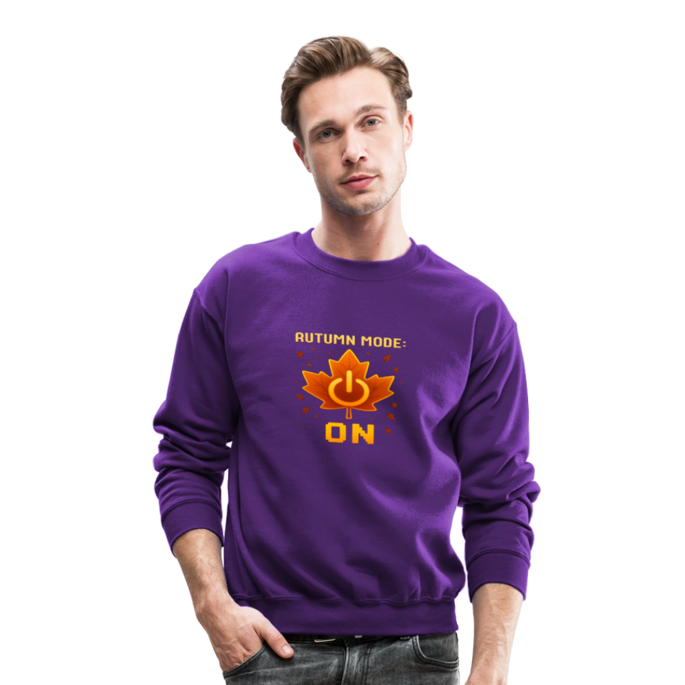 Autumn Mode On Funny Fall Quote Crewneck Sweatshirt - purple