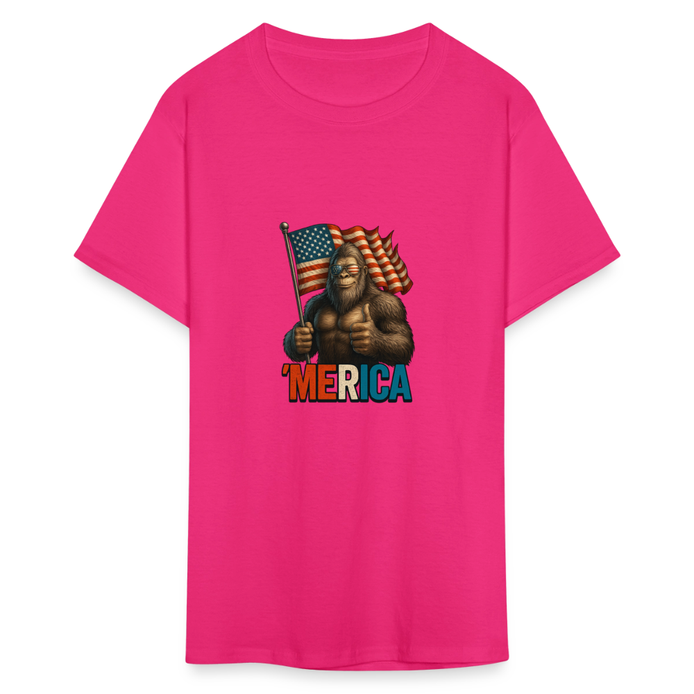 Thumbs Up Merica Big Foot 4th of July Funny and Patriotic Unisex Classic T-Shirt - fuchsia