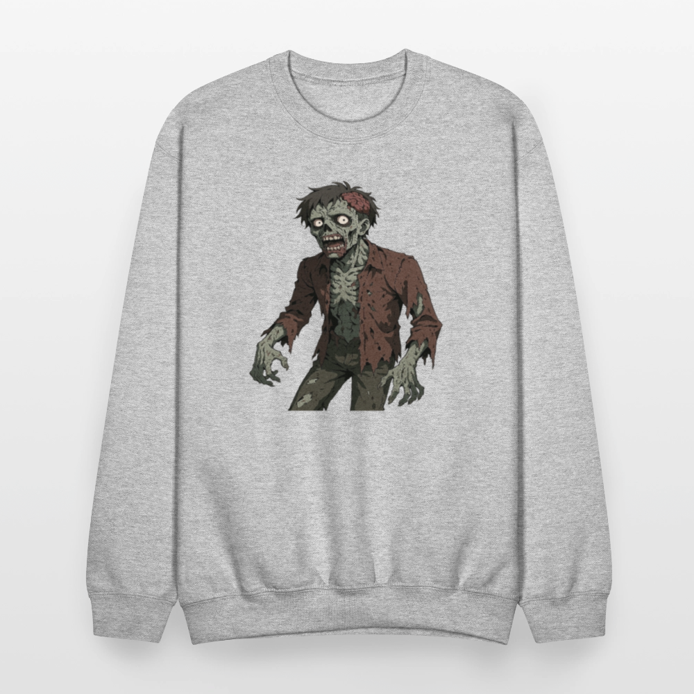 Creepy Zombie Horror Art Crewneck Sweatshirt - heather gray