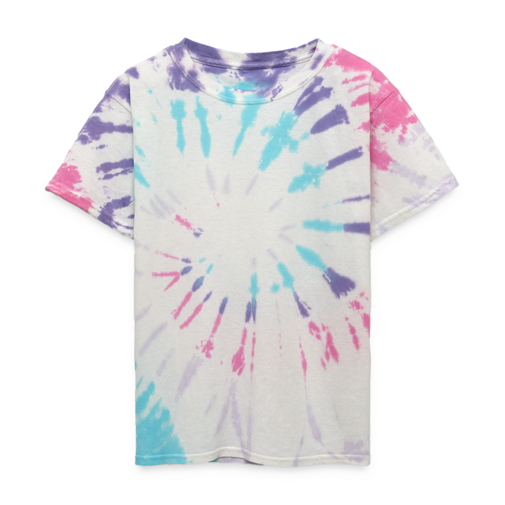 Customizable Kid's Tie Dye T-Shirt ADD YOUR OWN PHOTO, IMAGES, DESIGNS, QUOTES AND MORE - Pastel Spiral