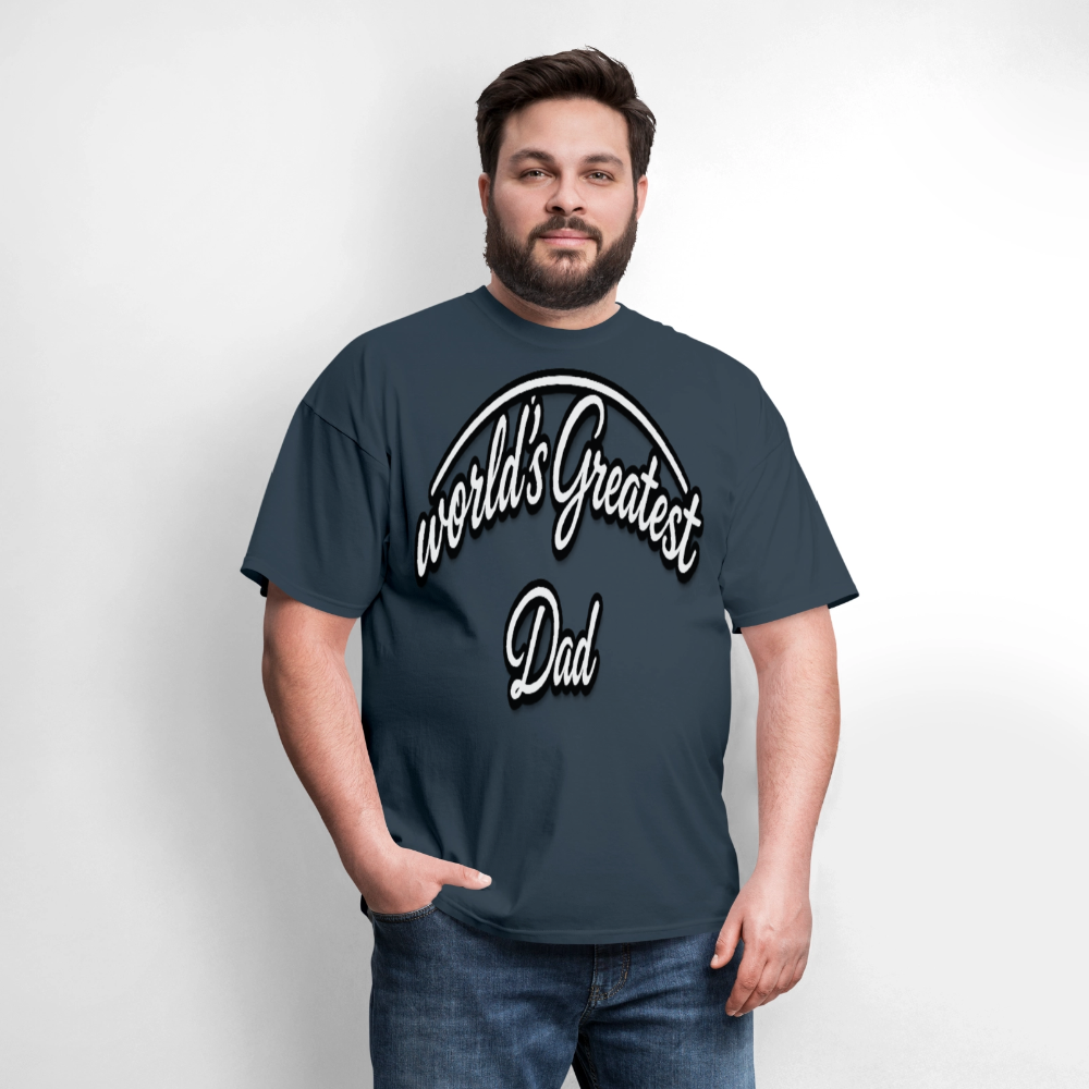 Dad Appreciation T Shirt: Worlds Greatest Dad Script -  blue dusk