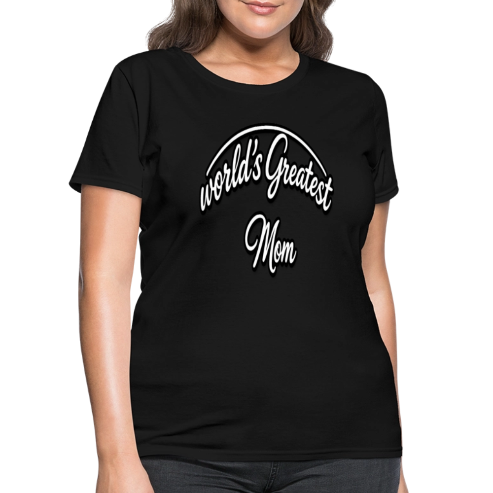 World's Greatest Mom Script Quote Women's T-Shirt - black