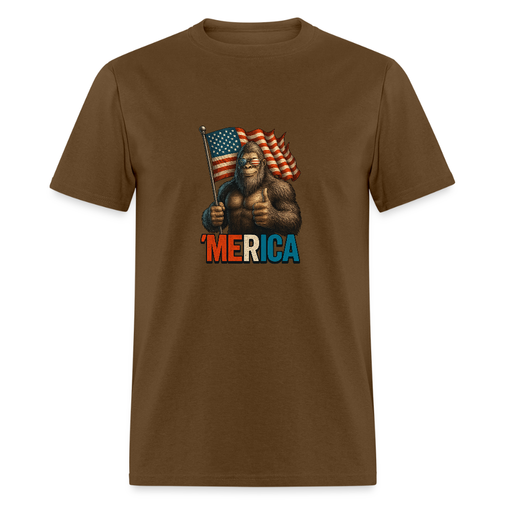 Thumbs Up Merica Big Foot 4th of July Funny and Patriotic Unisex Classic T-Shirt - brown