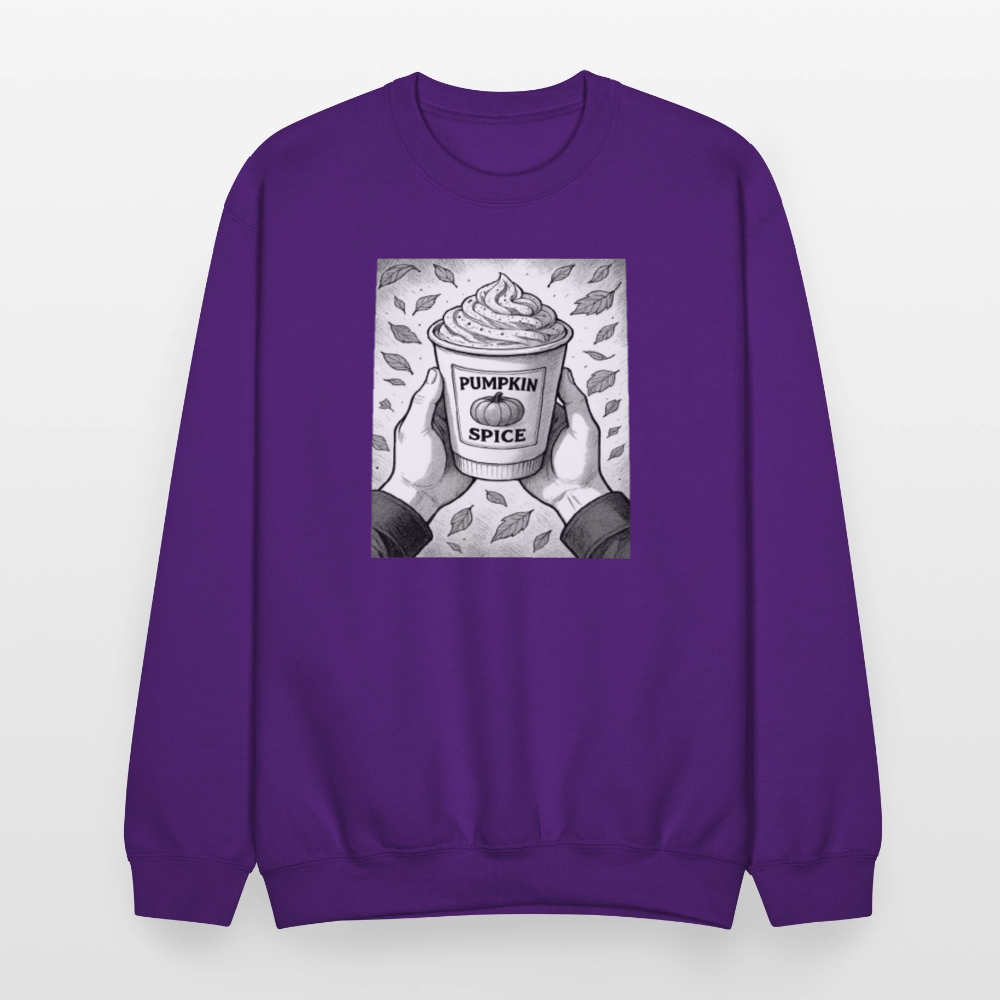 Pumpkin Spice Latte Season Design Crewneck Sweatshirt - purple