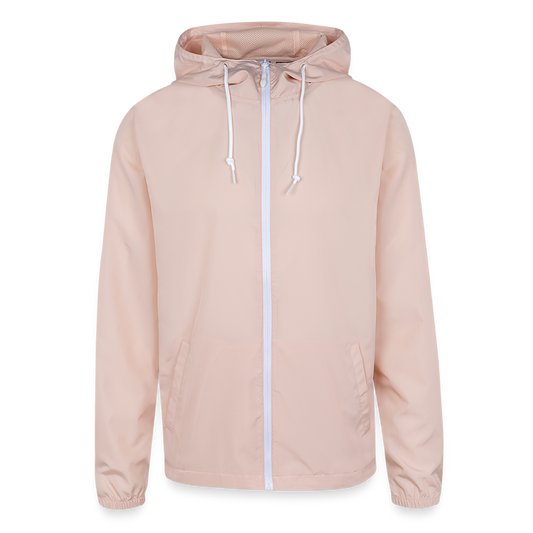 Customizable Unisex Lightweight Windbreaker Jacket ADD YOUR OWN PHOTO, IMAGES, DESIGNS, QUOTES AND MORE - blush pink 