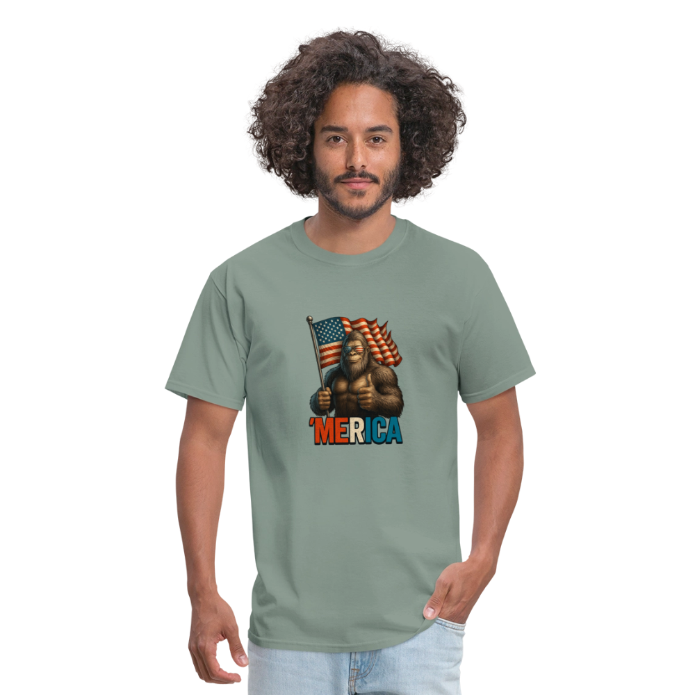 Thumbs Up Merica Big Foot 4th of July Funny and Patriotic Unisex Classic T-Shirt - sage
