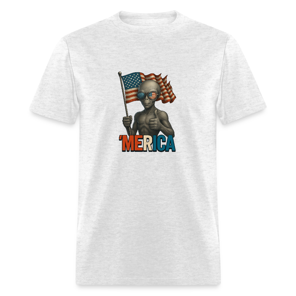 Thumbs Up Merica Alien 4th of July Funny and Patriotic Unisex Classic T-Shirt - light heather gray