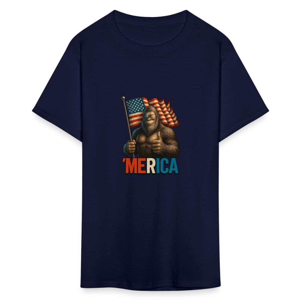 Thumbs Up Merica Big Foot 4th of July Funny and Patriotic Unisex Classic T-Shirt - navy