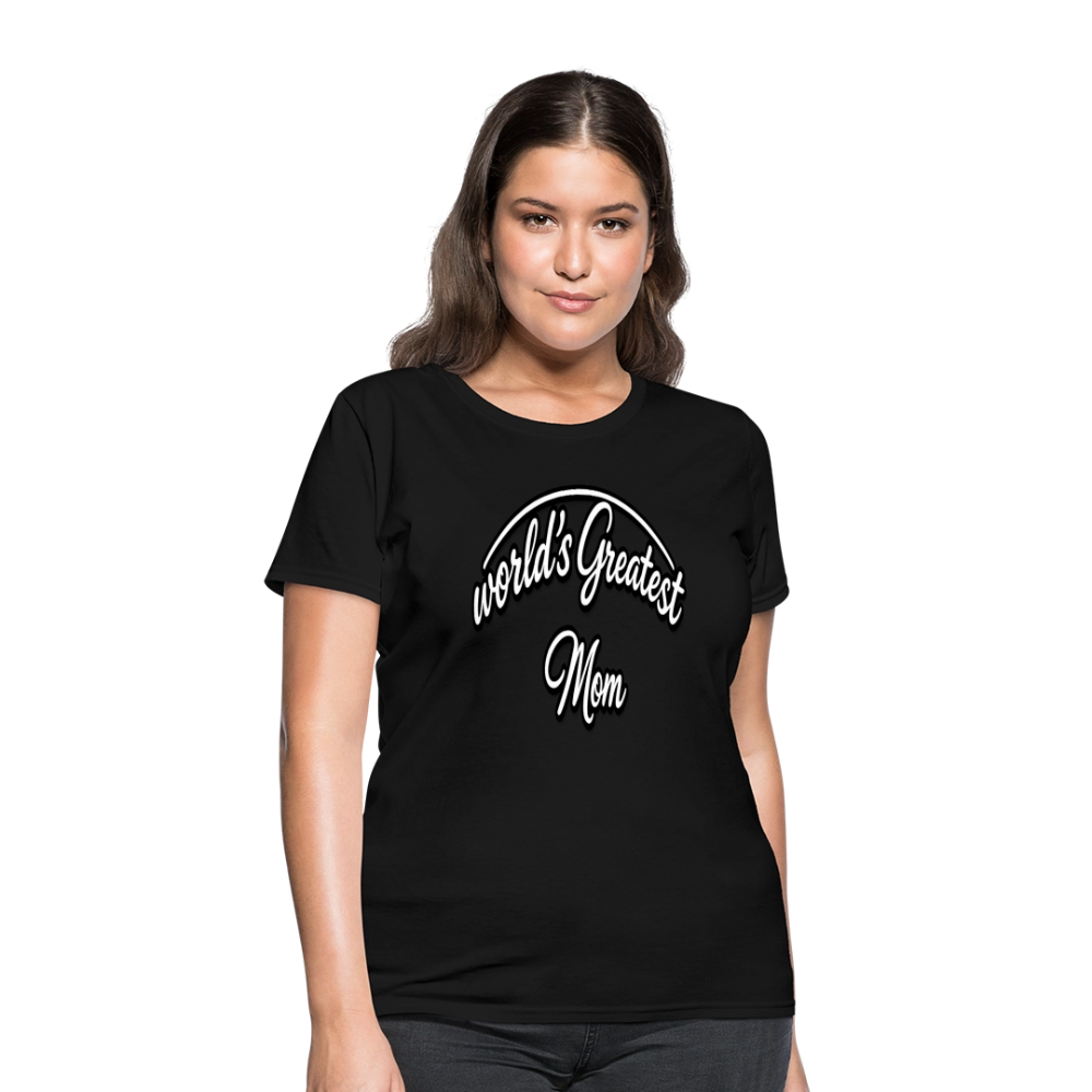 World's Greatest Mom Script Quote Women's T-Shirt - black
