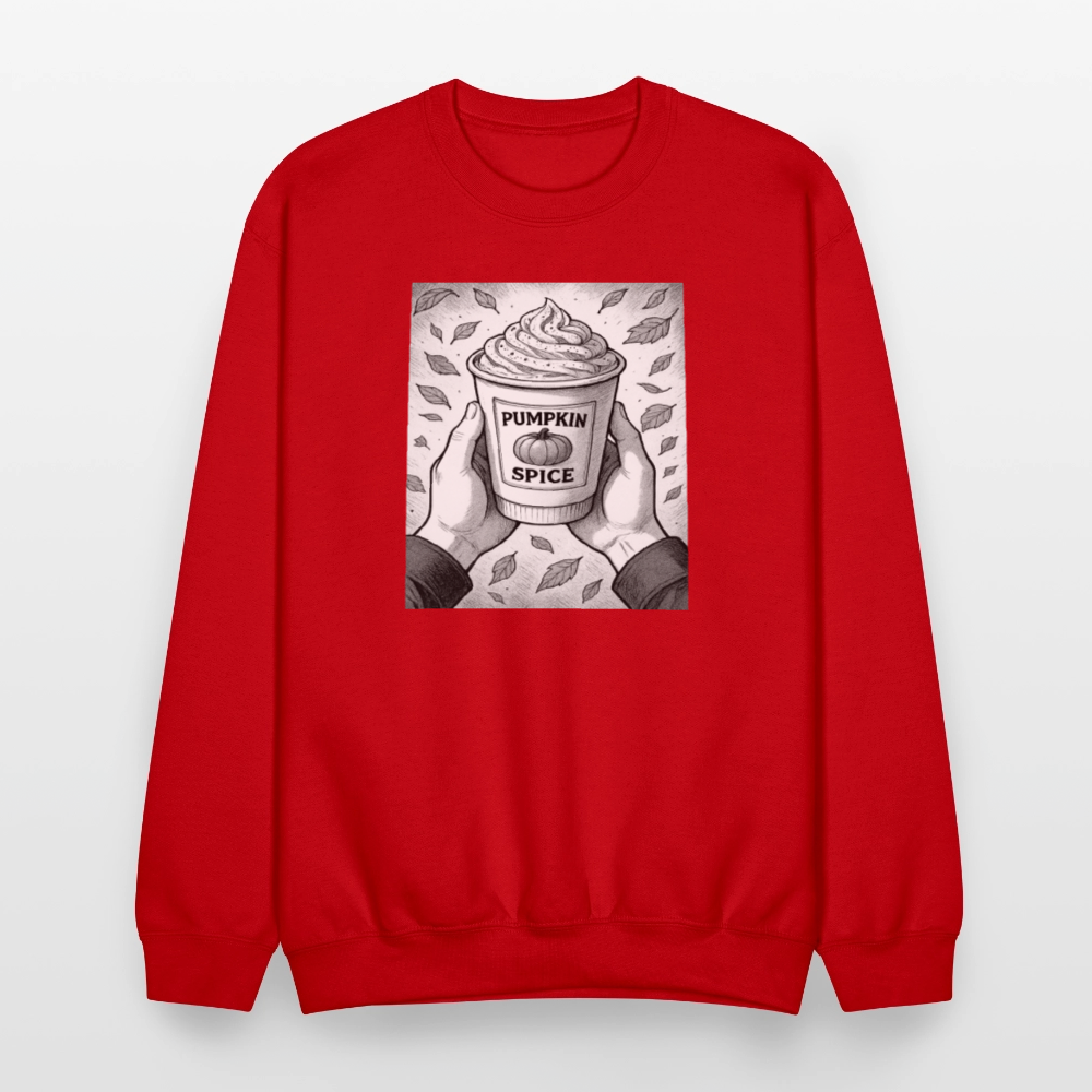 Pumpkin Spice Latte Season Design Crewneck Sweatshirt - red