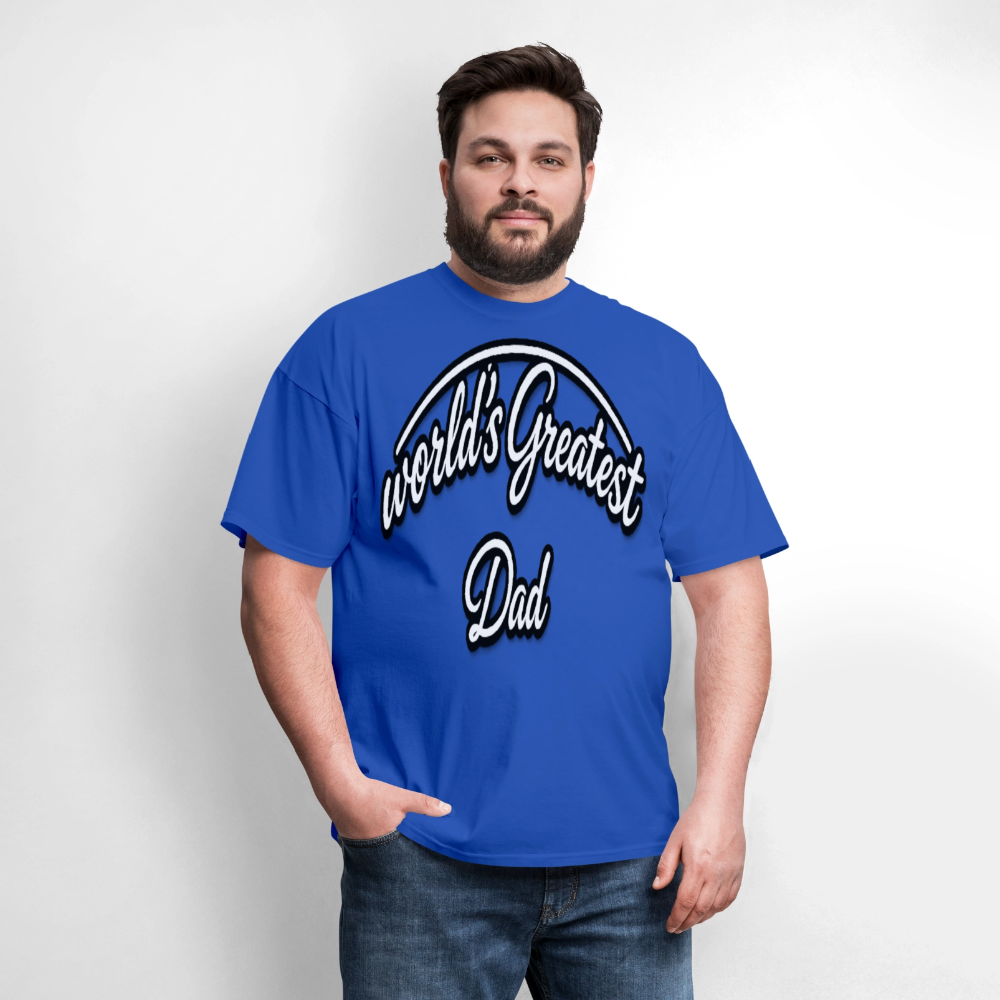Dad Appreciation T Shirt: Worlds Greatest Dad Script - royal blue