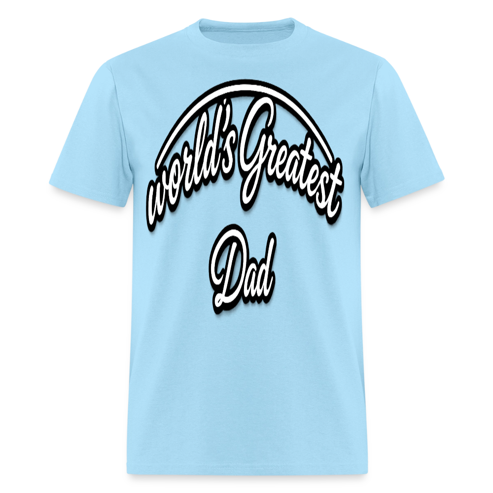 Dad Appreciation T Shirt: Worlds Greatest Dad Script - powder blue